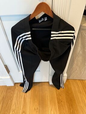 adidas Black Athletic Pants with White Trim